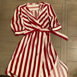 Red Stripes Midi-Dress